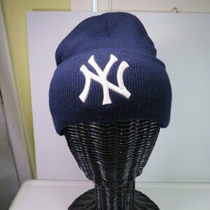 NY navy blue knit hat winter hat EMBROIDERED